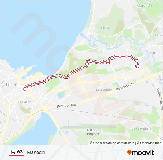 63 Bus Line Map