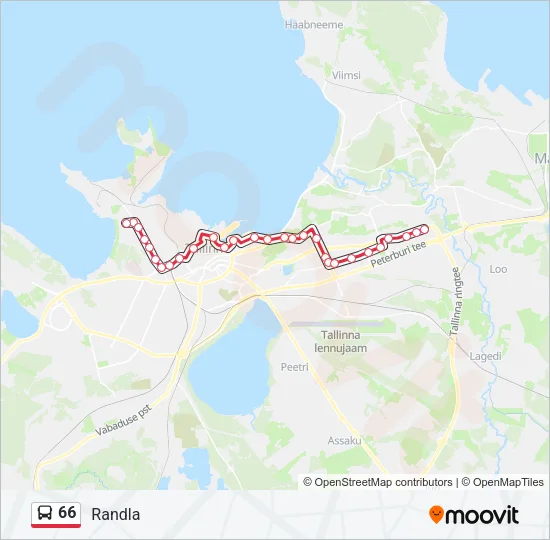 Автобус 66: карта маршрута
