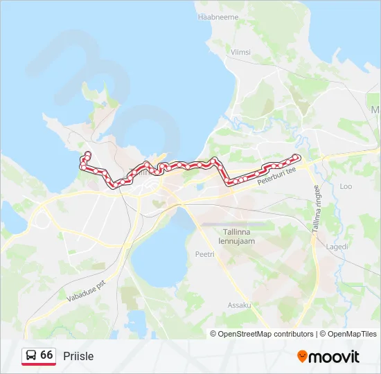 66 Bus Line Map