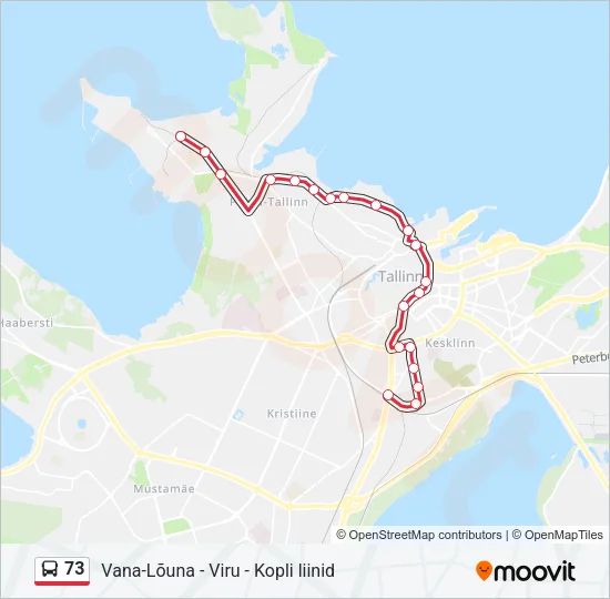73 Bus Line Map