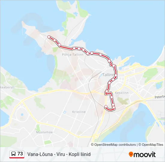 73 Bus Line Map