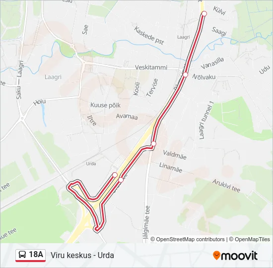 18A Bus Line Map
