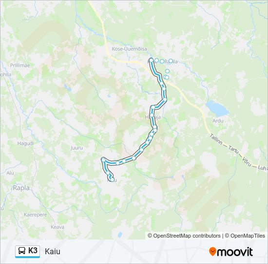 K3 bus Line Map