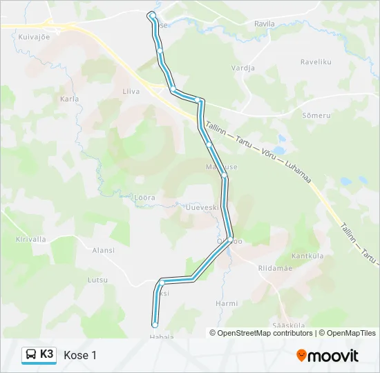 K3 Bus Line Map