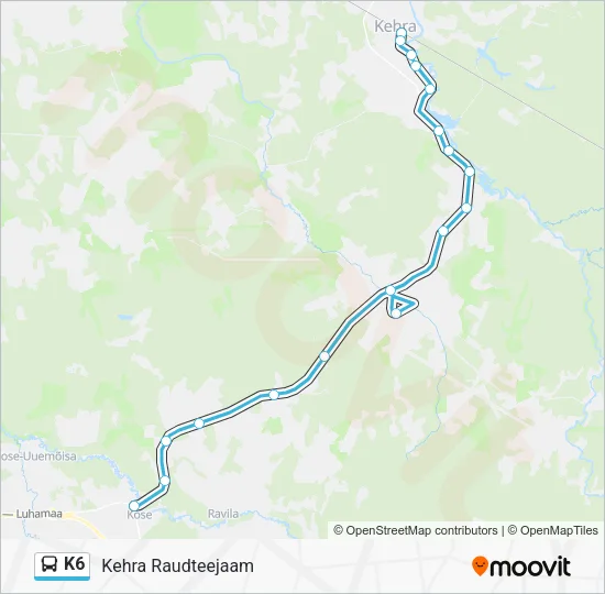 Автобус K6: карта маршрута