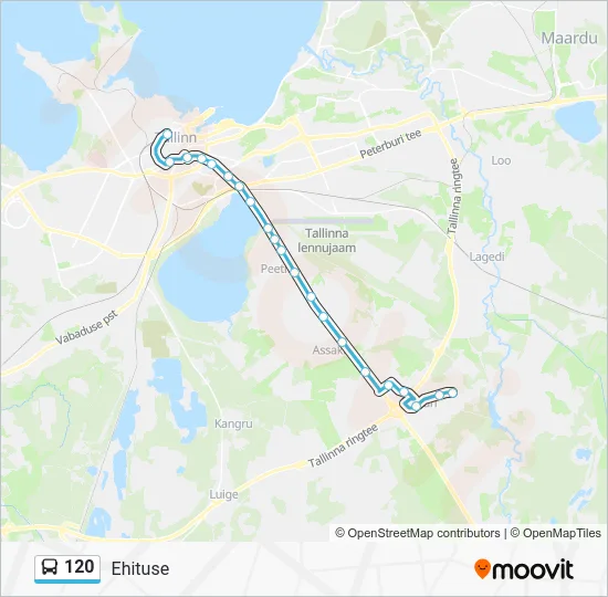 Автобус 120: карта маршрута