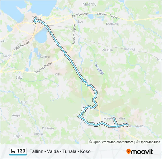 130 Bus Line Map