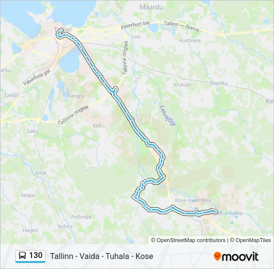 130 Bus Line Map