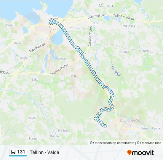 Автобус 131: карта маршрута