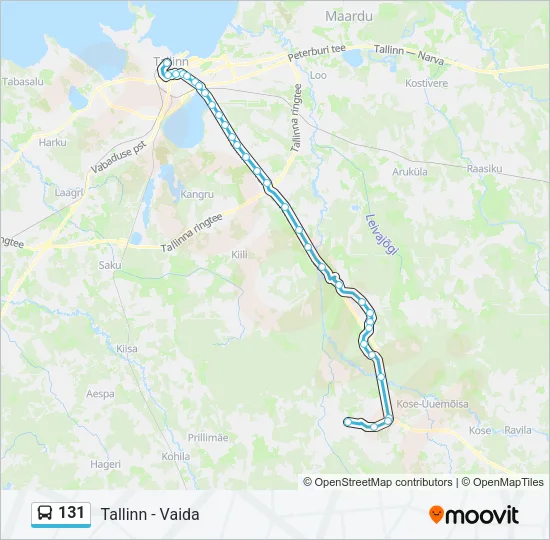 Автобус 131: карта маршрута