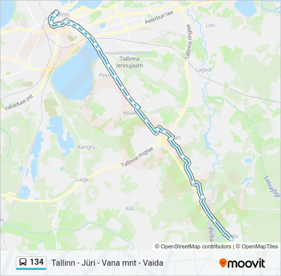 134 Bus Line Map