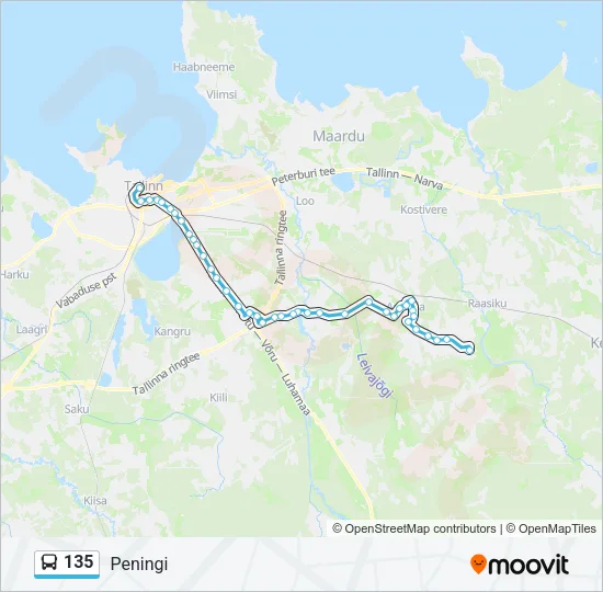 135 Bus Line Map
