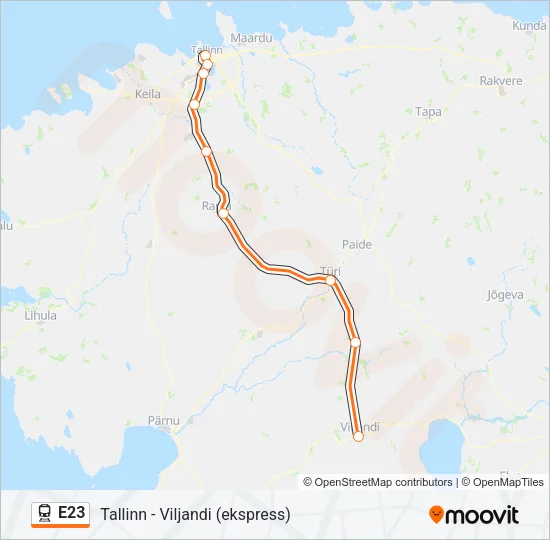 E23 Train Line Map