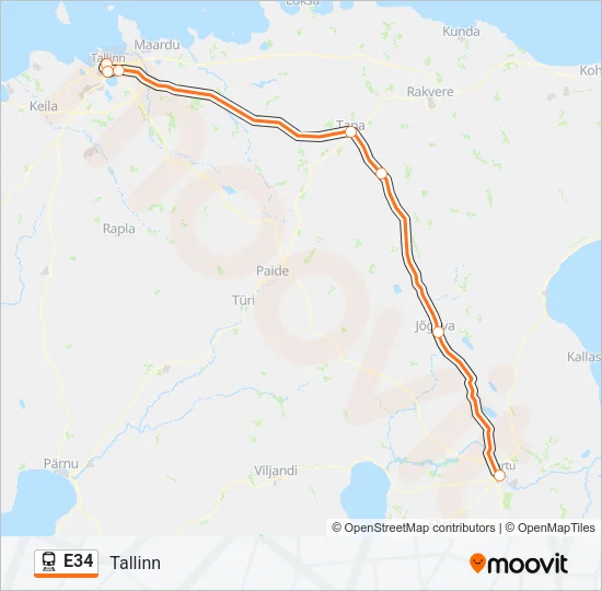 E34 Train Line Map
