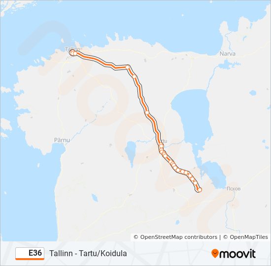 Расписание рейсовых автобусов из Тарту в Койдула