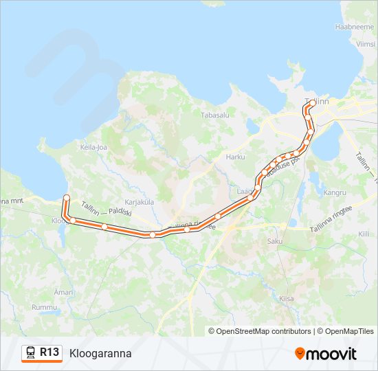 r13 Route Schedules Stops Maps Kloogaranna Updated