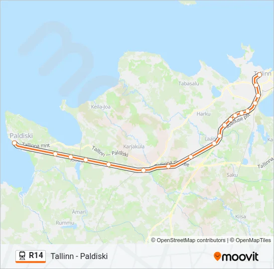 R14 Train Line Map