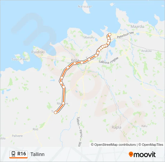 R16 Train Line Map