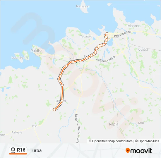 R16 Train Line Map