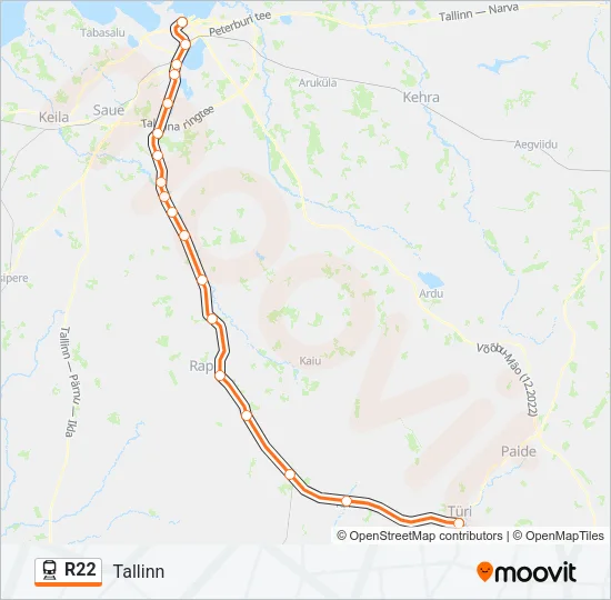 R22 Train Line Map