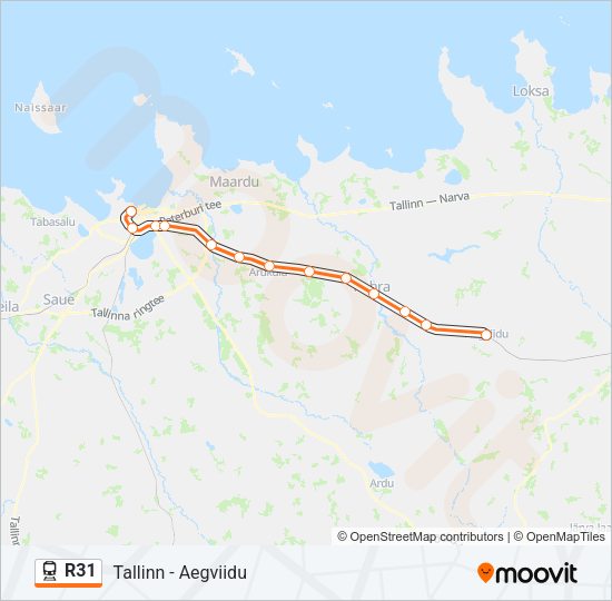 Поезд R31: карта маршрута