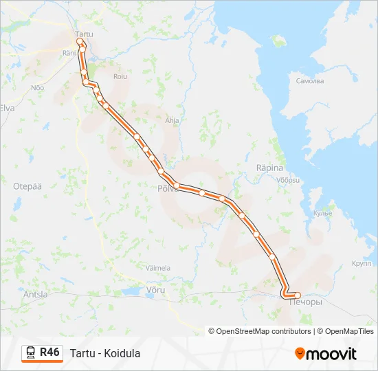 Поезд R46: карта маршрута