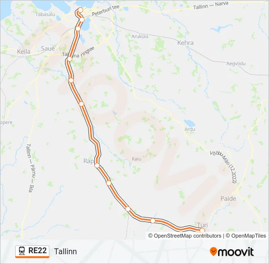 RE22 Train Line Map
