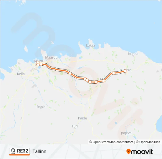 RE32 Train Line Map