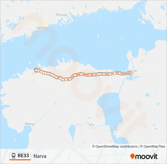 RE33 Train Line Map