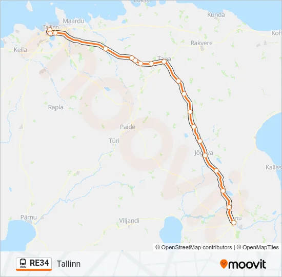 RE34 Train Line Map