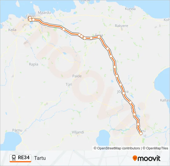 RE34 Train Line Map