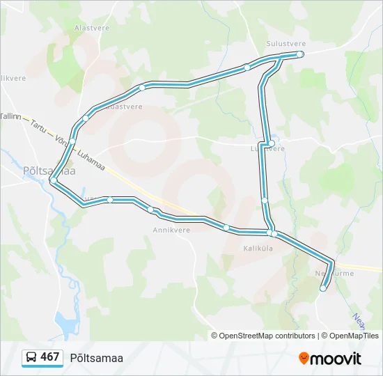 467 Bus Line Map