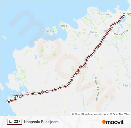 Автобус 227: карта маршрута