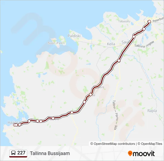 Автобус 227: карта маршрута