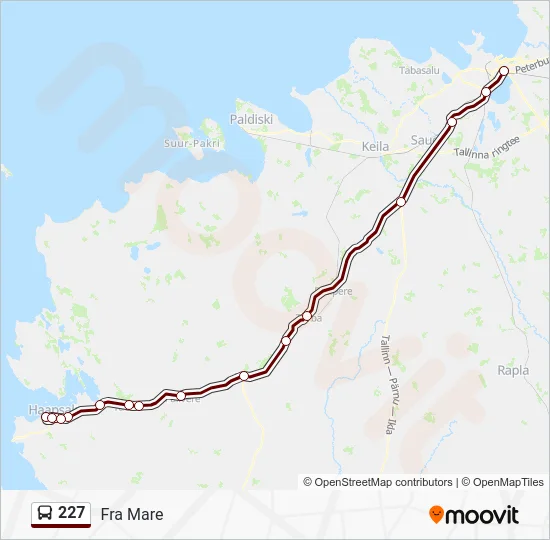 Автобус 227: карта маршрута