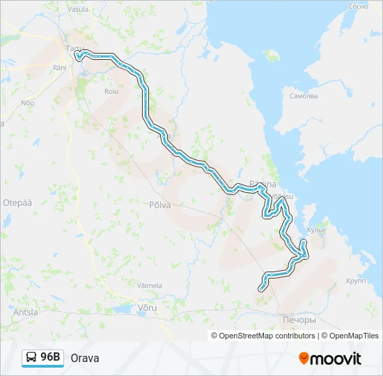 96B Bus Line Map