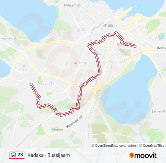 Автобус 23: карта маршрута