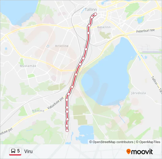 5 Bus Line Map