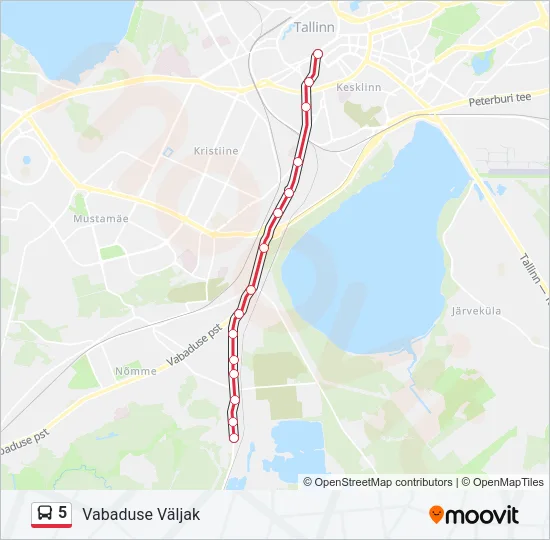 5 Bus Line Map