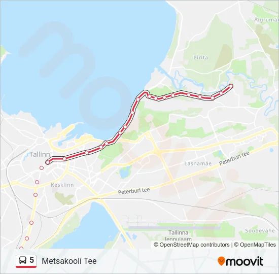 5 Bus Line Map