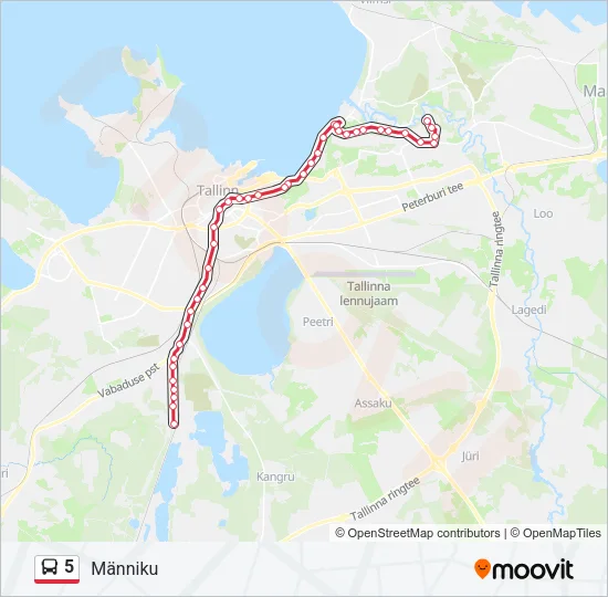 5 Bus Line Map