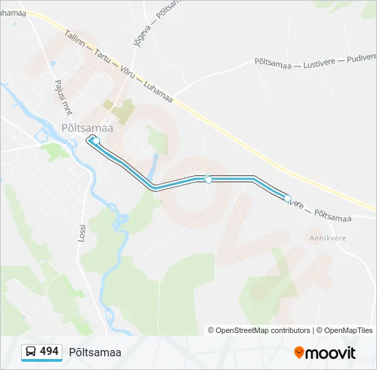 494 Bus Line Map