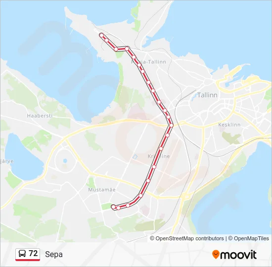 Автобус 72: карта маршрута