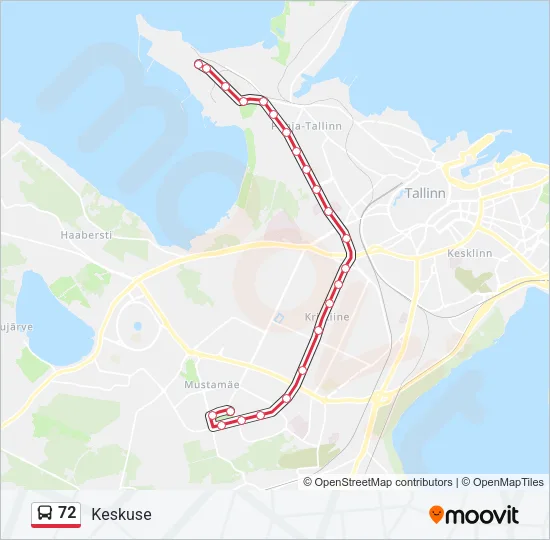 72 Bus Line Map