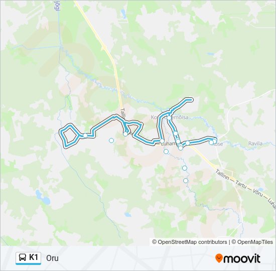 K1 bus Line Map