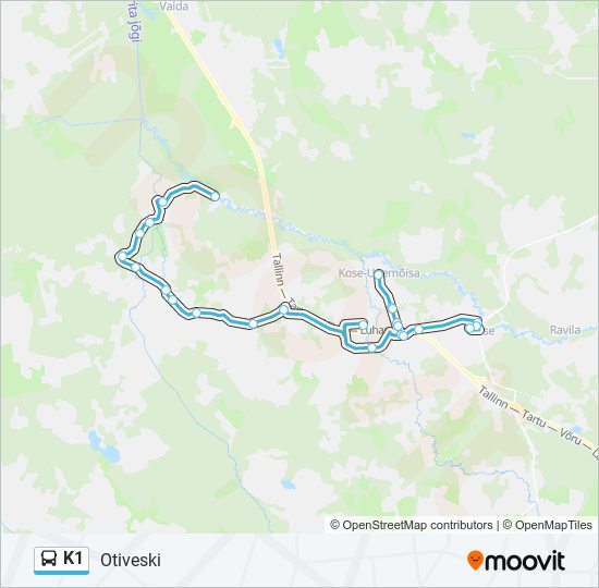 K1 bus Line Map