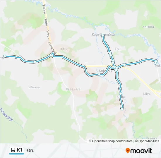 K1 Bus Line Map