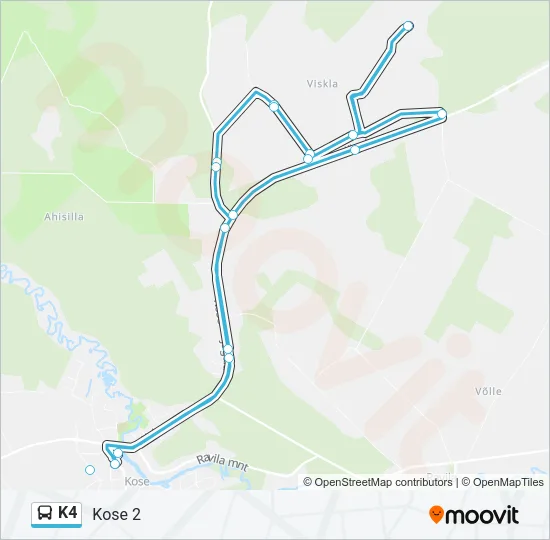 Автобус K4: карта маршрута