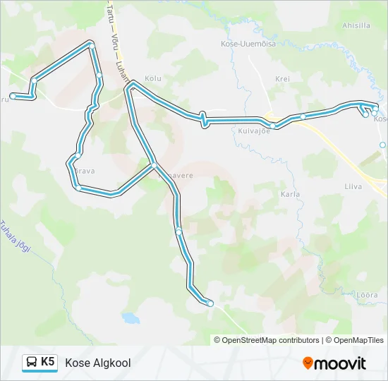 K5 Bus Line Map