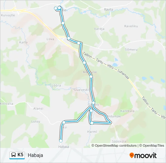 K5 Bus Line Map